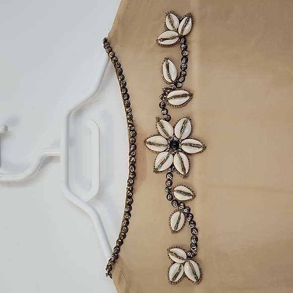 Designer Matthew Williamson Beaded Flounce Sleeve Sea Shell Top b84 - Picture 7 of 16